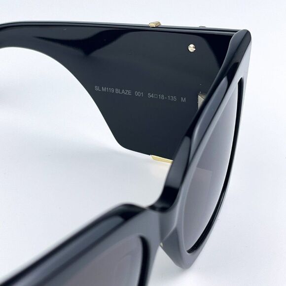 NEW Saint Laurent SLM119 BLAZE 001 Black Grey Oversized Cat Eye Women Sunglasses main image 9